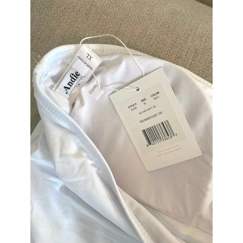 NWT Andie Swim The Nantucket One Piece Swimsuit White Size XL - Picture 4 of 6